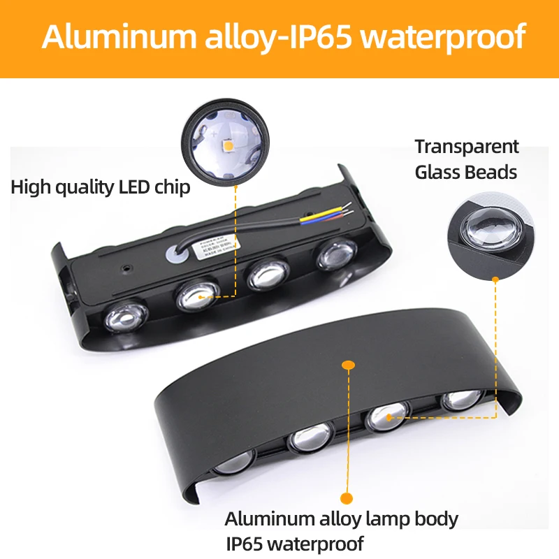 Aluminum LED Wall Lamp Waterproof IP65 Outdoor Garden Lights 8W 12W Interior Wall Light for Bedroom Living Room Stairs Lighting - Image 4