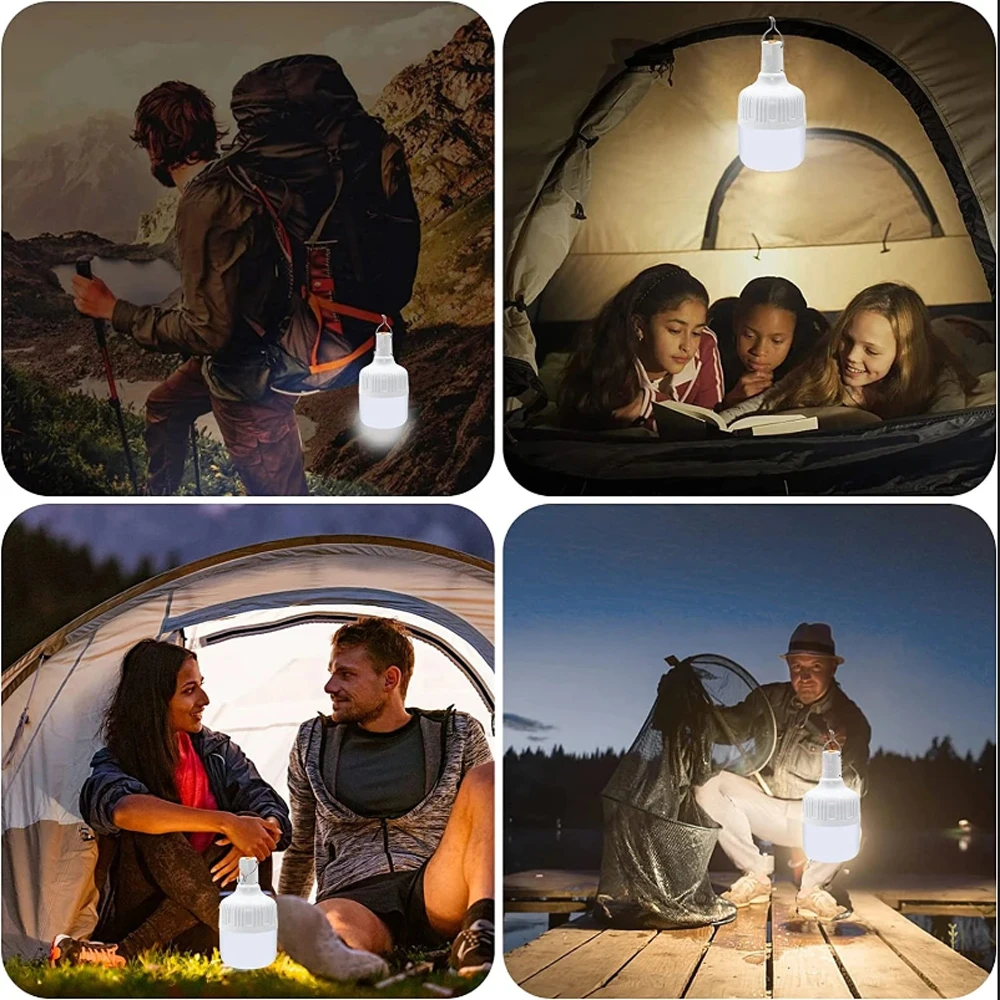 1-10pcs High Power LED Light Charging Emergency Lamp Outdoor Portable Lanterns BBQ Camping lamp Search Light Emergency Bulb - Image 6