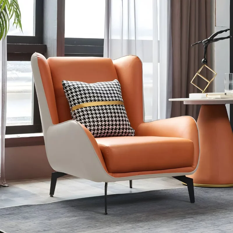 Italian Luxury Minimalist Single Sofa, Lazy Lounge Chair for Home, Small Living Room Chair, Business Reception Tiger Chair