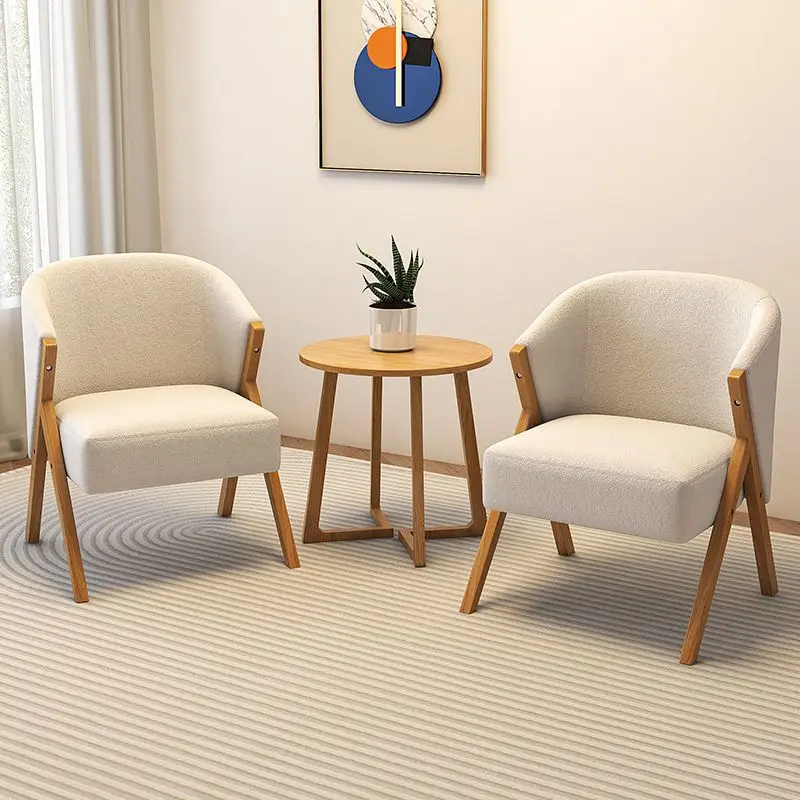 Upholstered Barrel Chair in Apricot Color/Dove Grey/Yellow for Drawing Room with Arms, Fino Base, Fixed Back and Cushion in Foam - Image 3