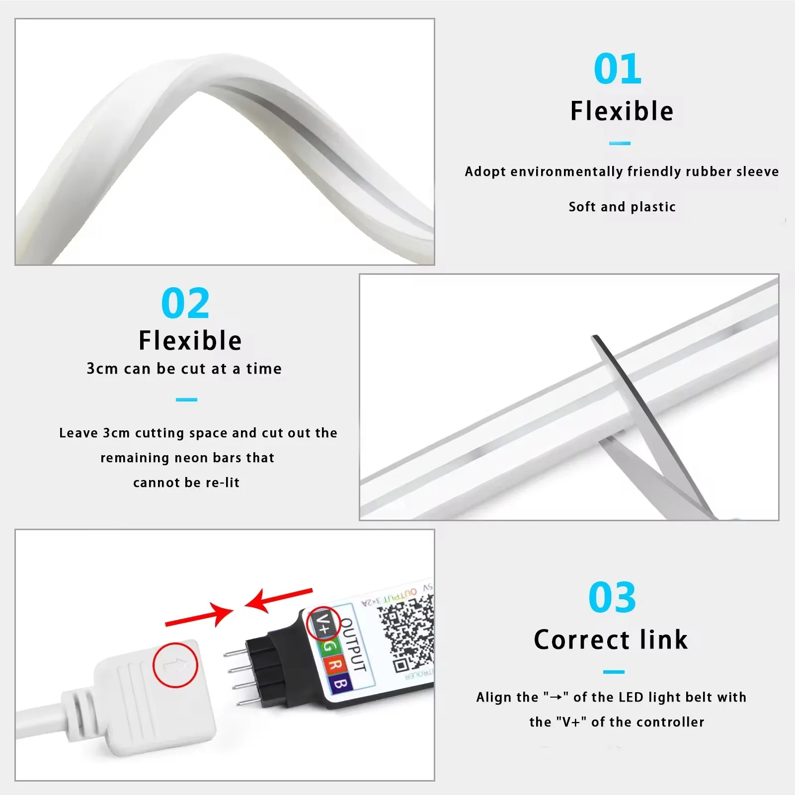 DC5V RGBIC Neon LED Strip Lights Neon Rope Light with Music Sync DIY RGBIC Dreamcolor Chasing Strip Tape for Home Decor Lighting - Image 4