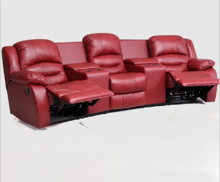 MANBAS Living Room Sofas Manual / Electric Recliner Italinan Cow Genuine Leather Couch Retractable Cinema Sofa Theater 3 Seater - Image 2