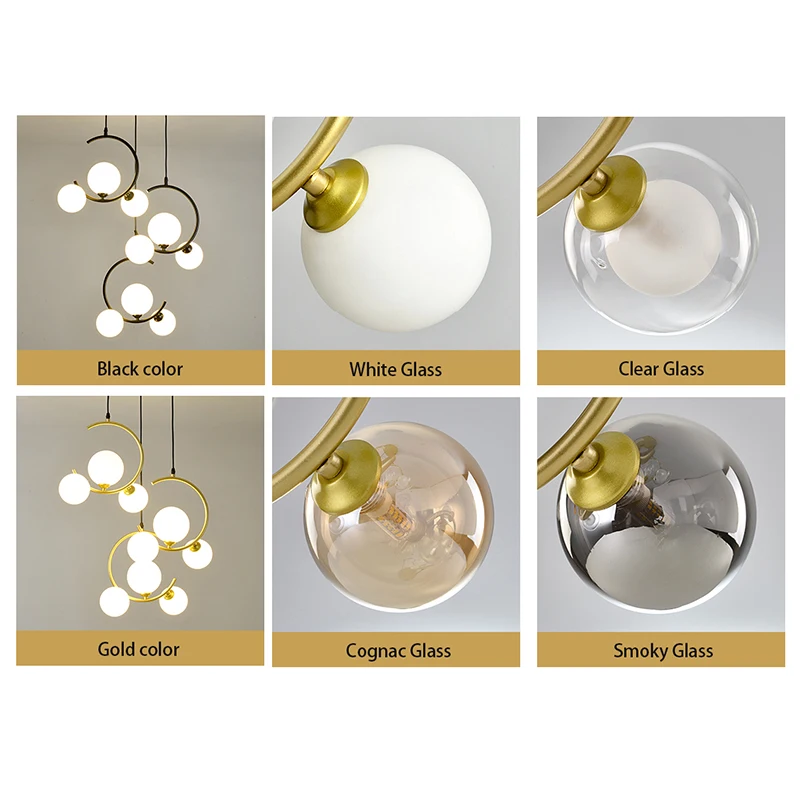 nordic lamp G9 led Modern Pendant Lights for Living Room Restaurant Bedroom Glass ball Pendant Lamps AC85-260V lampara colgante - Image 6