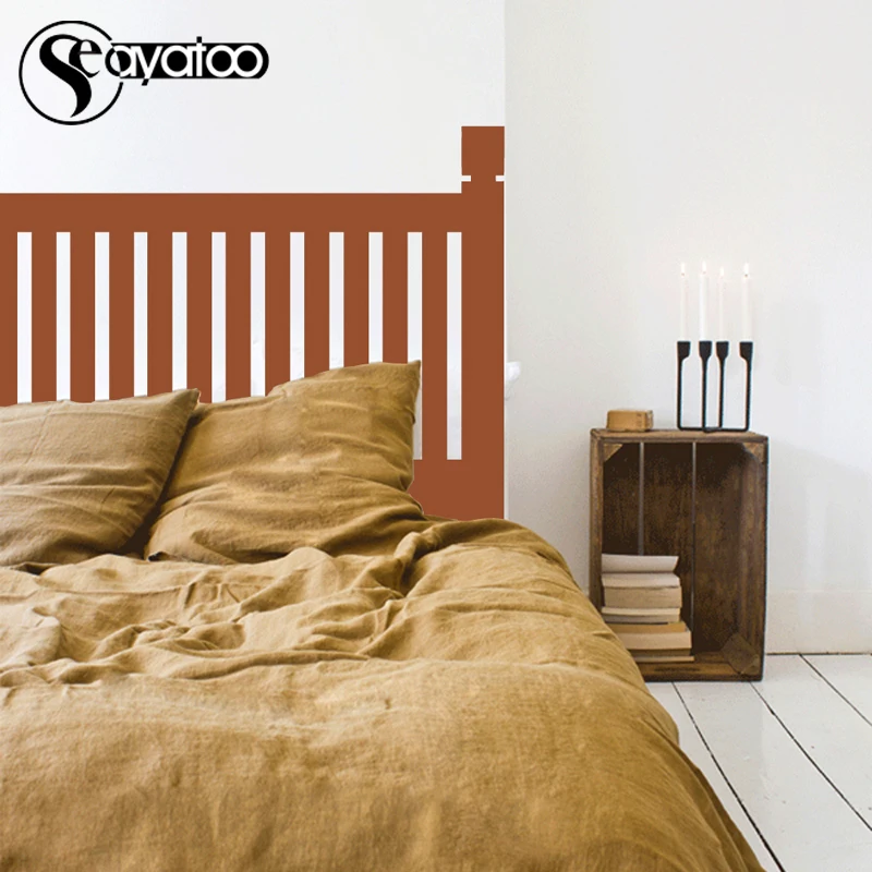 Modern Headboard Bed Board Removable Wall Vinyl Sticker Bedroom Art Stickers Decor 68x155cm - Image 2