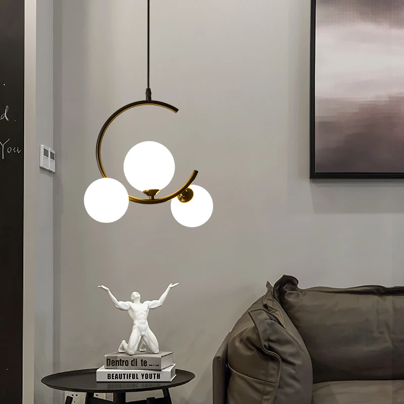 nordic lamp G9 led Modern Pendant Lights for Living Room Restaurant Bedroom Glass ball Pendant Lamps AC85-260V lampara colgante - Image 5