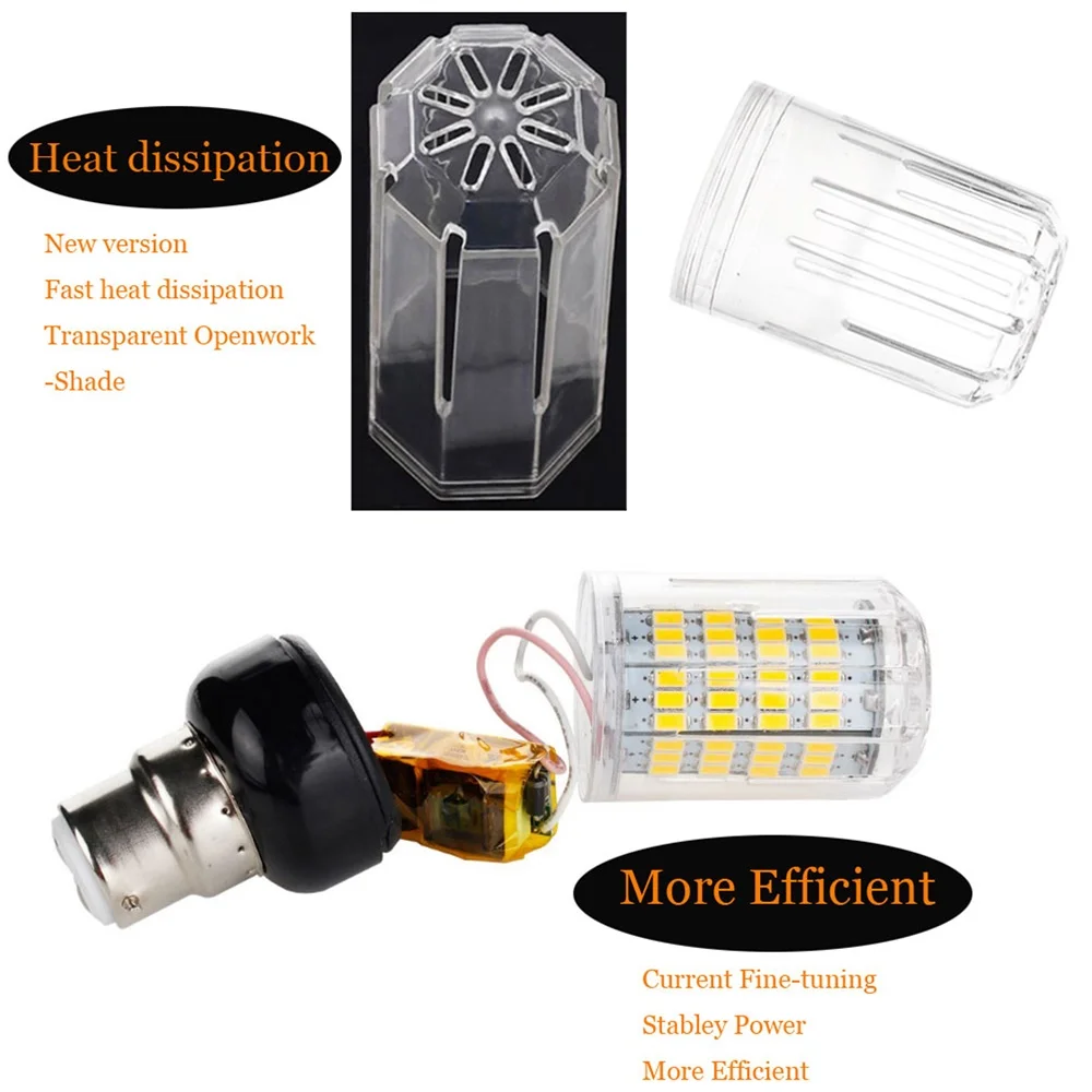 Brightness LED Corn Light Bulbs E27 E14 E26 E12 B22 AC 110V 220V 230V 240V 7W - 35W Table Desk Lamps Spotlights for Home Indoor - Image 3