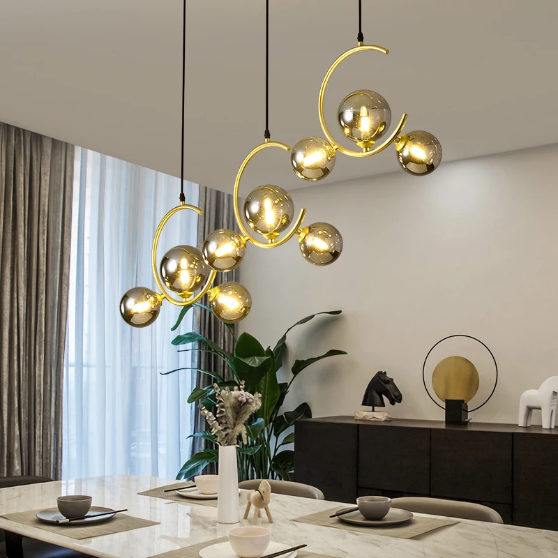 nordic lamp G9 led Modern Pendant Lights for Living Room Restaurant Bedroom Glass ball Pendant Lamps AC85-260V lampara colgante - Image 3