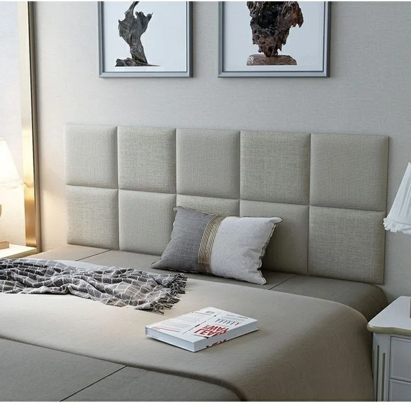 Bedroom Headboard Bedside Cloth Cushion Tatami Decor Soft Pack Self-adhesive 3D Wall Stickers for Kids Room Bed Home Decor