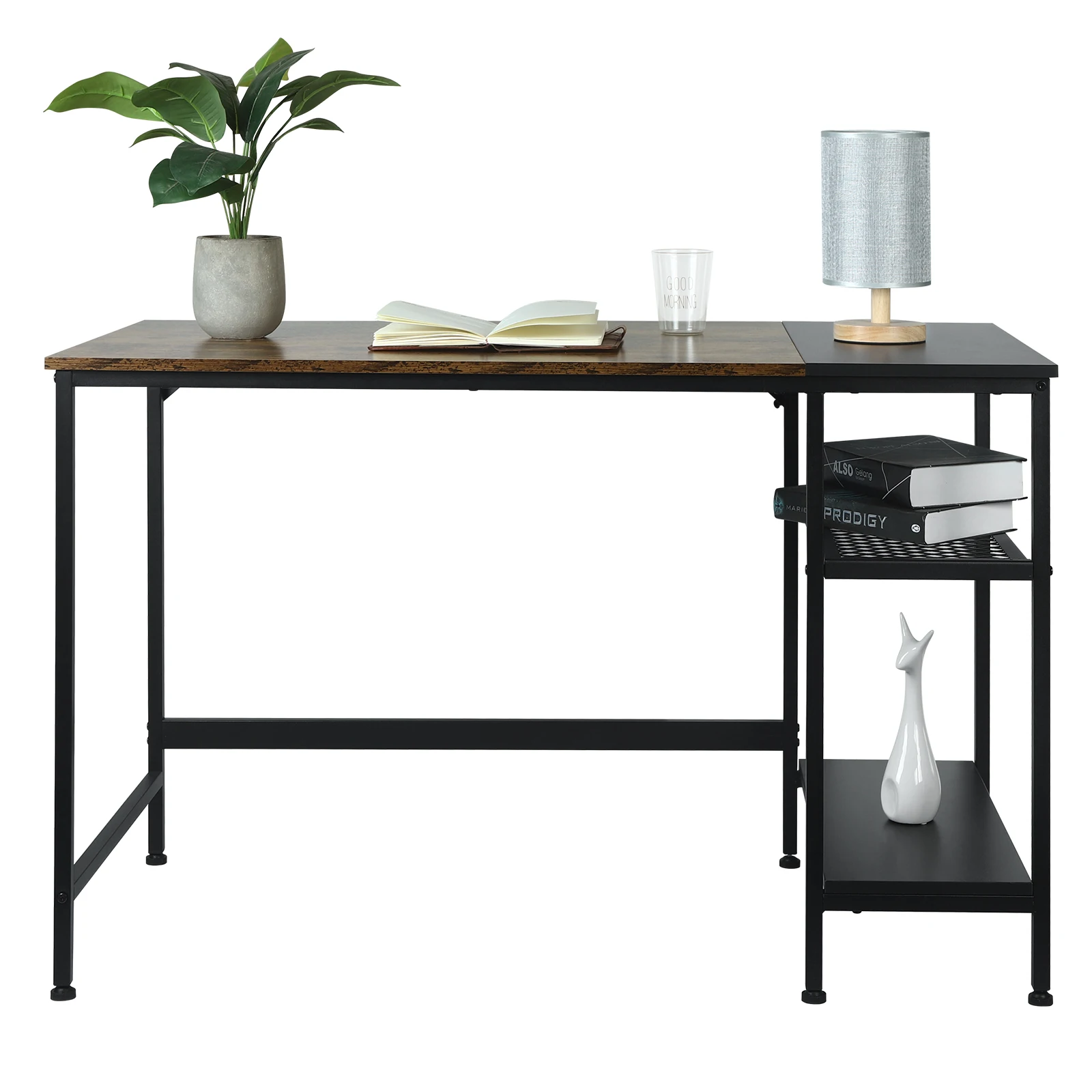 Office Desk Computer Work Table Laptop Stand with Side Shelf 120x60x75cm PC Game Table For Office Furniture Bedroom Decoration - Image 2
