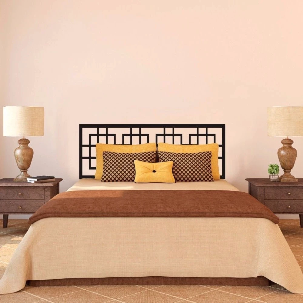 Modern Headboard Wall Decal Master Couple Bedroom Vinyl Art Removable Decor Idea 4 Sizes - Image 5