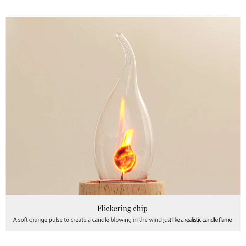 LED Candle Light Bulb Flicker Flame E14 E27 Edison Emulation Fire Lighting Vintage 3W AC220V Tail Retro Decor Energy Saving Lamp - Image 4