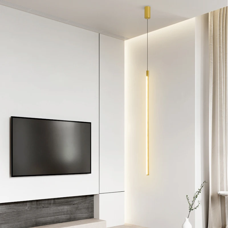 Gold/Black Modern LED Pendant lights for Bedroom nightstand Dinning Room Bar Minimalist Hanging Pendant lamp Ac110-220V - Image 4