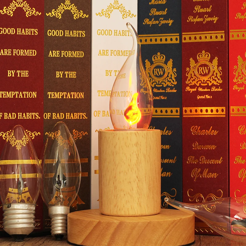 LED Candle Light Bulb Flicker Flame E14 E27 Edison Emulation Fire Lighting Vintage 3W AC220V Tail Retro Decor Energy Saving Lamp - Image 6