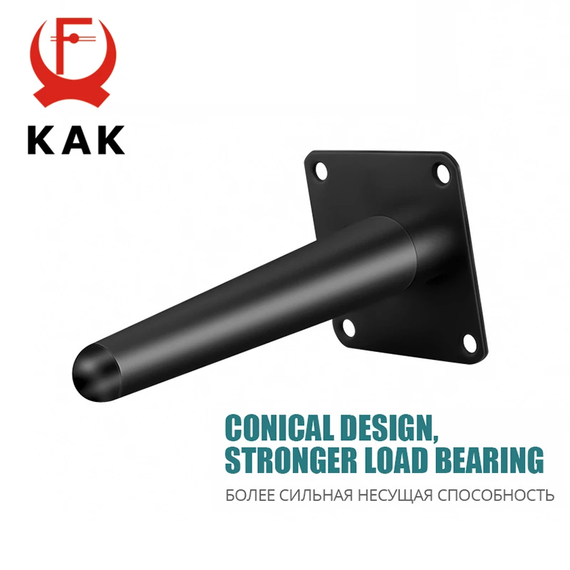 KAK 4pcs Gold Furniture Legs Black Cold Rolled Steel Table Feet Sofa Bed Leg Replacement 800KG Heavy Duty Furniture Hardware - Image 3