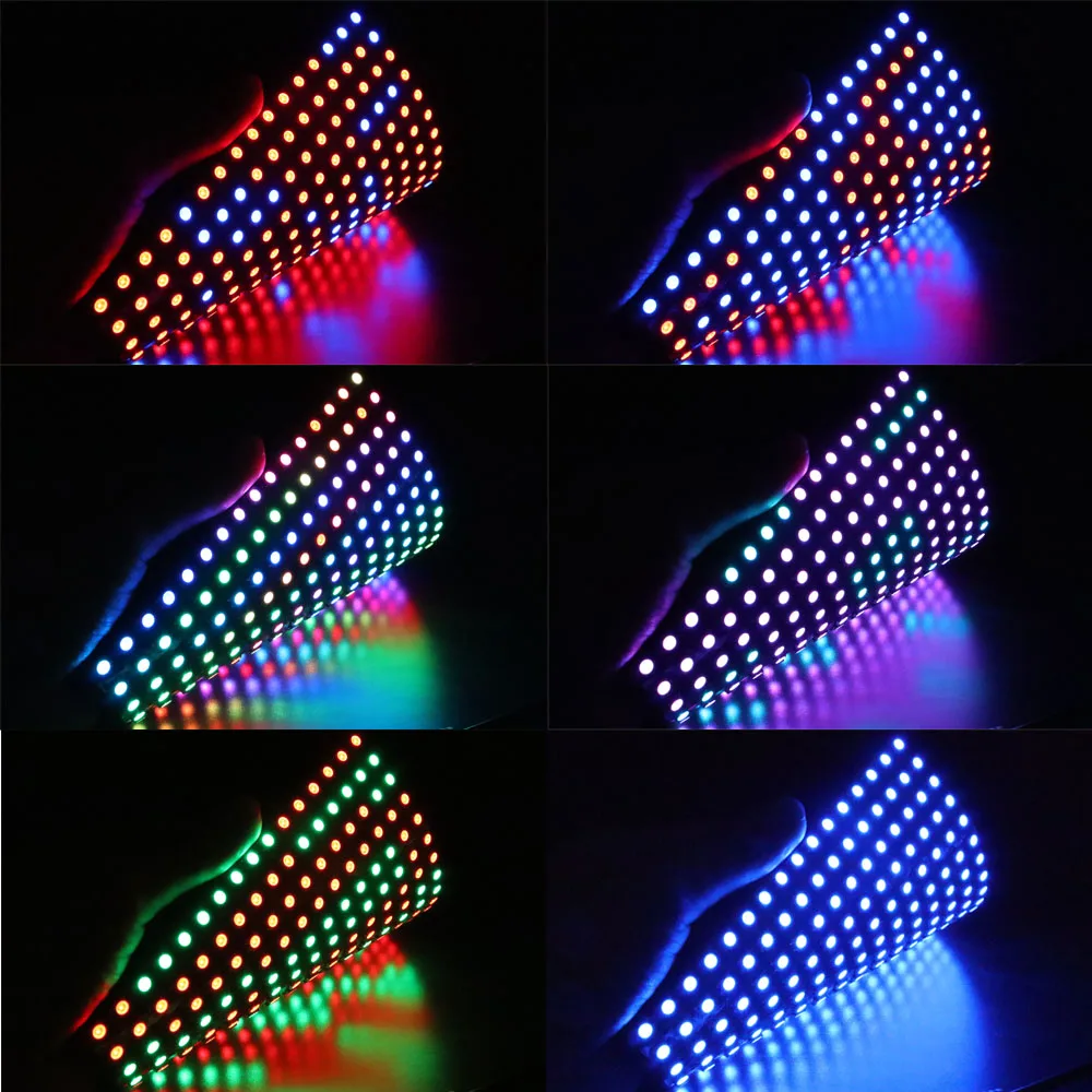 WS2812B RGB LED Digital Flexible Individually Addressable Panel Light WS2812 8x8 16x16 8x32 Module Matrix Screen DC5V - Image 5