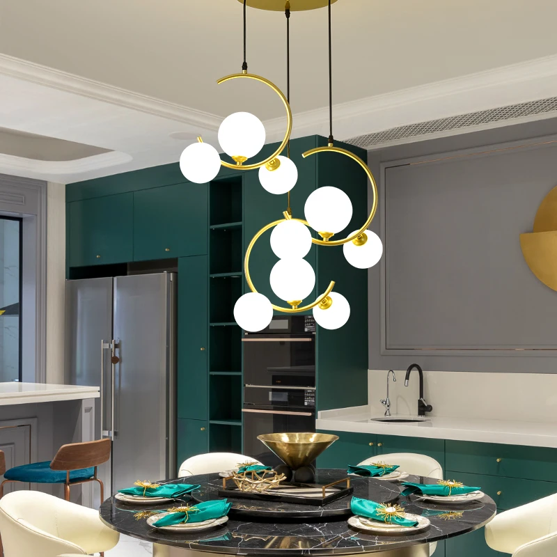 nordic lamp G9 led Modern Pendant Lights for Living Room Restaurant Bedroom Glass ball Pendant Lamps AC85-260V lampara colgante - Image 4