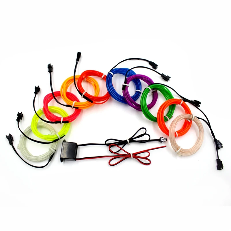 EL Wire 1 2 3 5 10M Flexible Neon Light Led Strip Soft Electroluminescent Wire Part Halloween Christmas Bike Clothing Decoration - Image 5