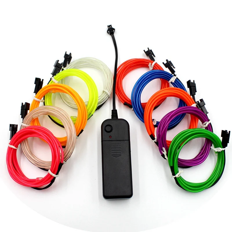 EL Wire 1 2 3 5 10M Flexible Neon Light Led Strip Soft Electroluminescent Wire Part Halloween Christmas Bike Clothing Decoration - Image 3