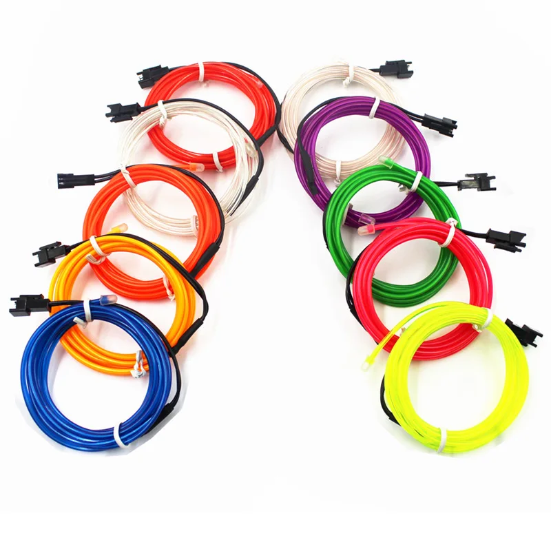 EL Wire 1 2 3 5 10M Flexible Neon Light Led Strip Soft Electroluminescent Wire Part Halloween Christmas Bike Clothing Decoration - Image 2