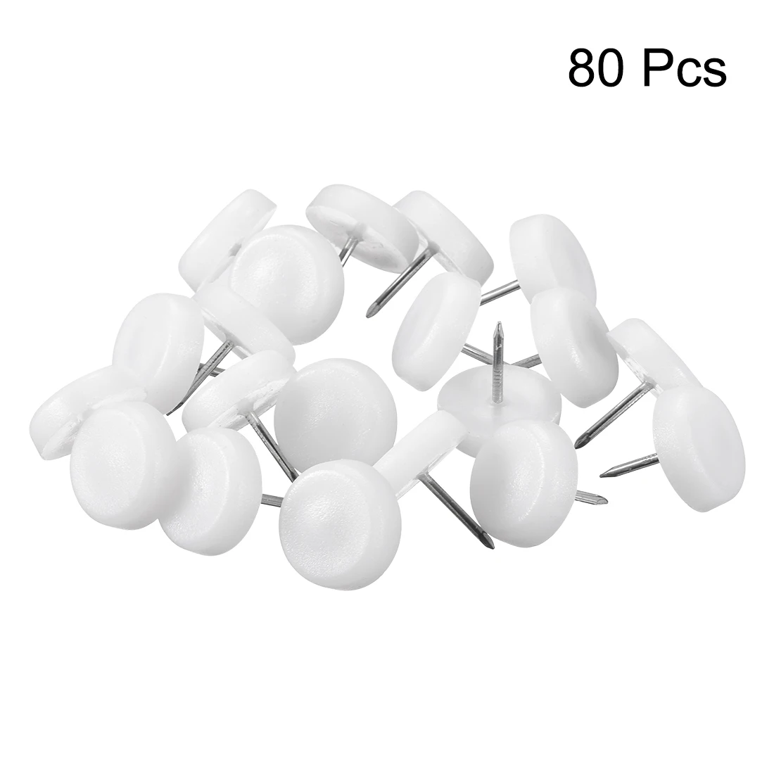 Uxcell 20/40/60/80pcs Furniture Feet Nail Plastic Glide Nails Chair Table Leg Protector Pads 16/20/22mm Diameter White - Image 4