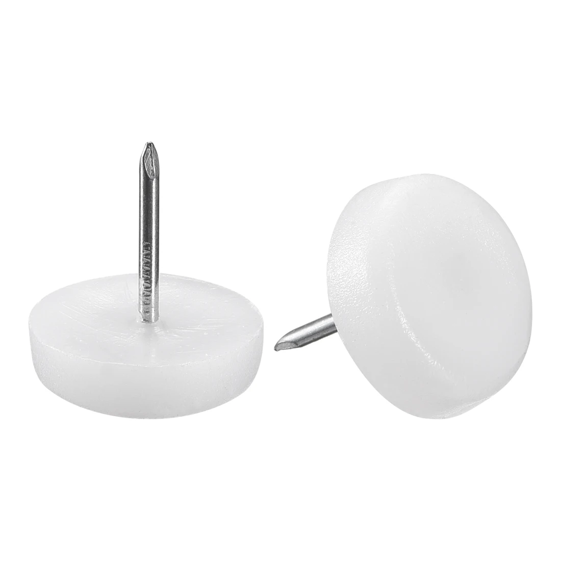 Uxcell 20/40/60/80pcs Furniture Feet Nail Plastic Glide Nails Chair Table Leg Protector Pads 16/20/22mm Diameter White