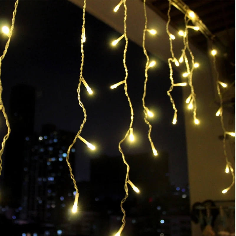 5M Waterproof Outdoor Christmas Light Droop 0.4-0.6m Led Curtain Icicle String Lights Garden Mall Eaves Decorative Lights - Image 3