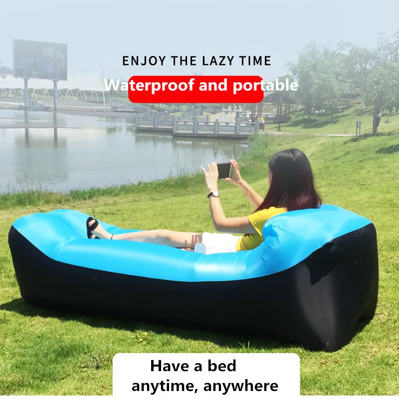 Air Lazy Inflatable Sofa Portable Outdoor Beach Air Sofa Sleeping Bag Bed Oxford Cloth 240x70cm - Image 2