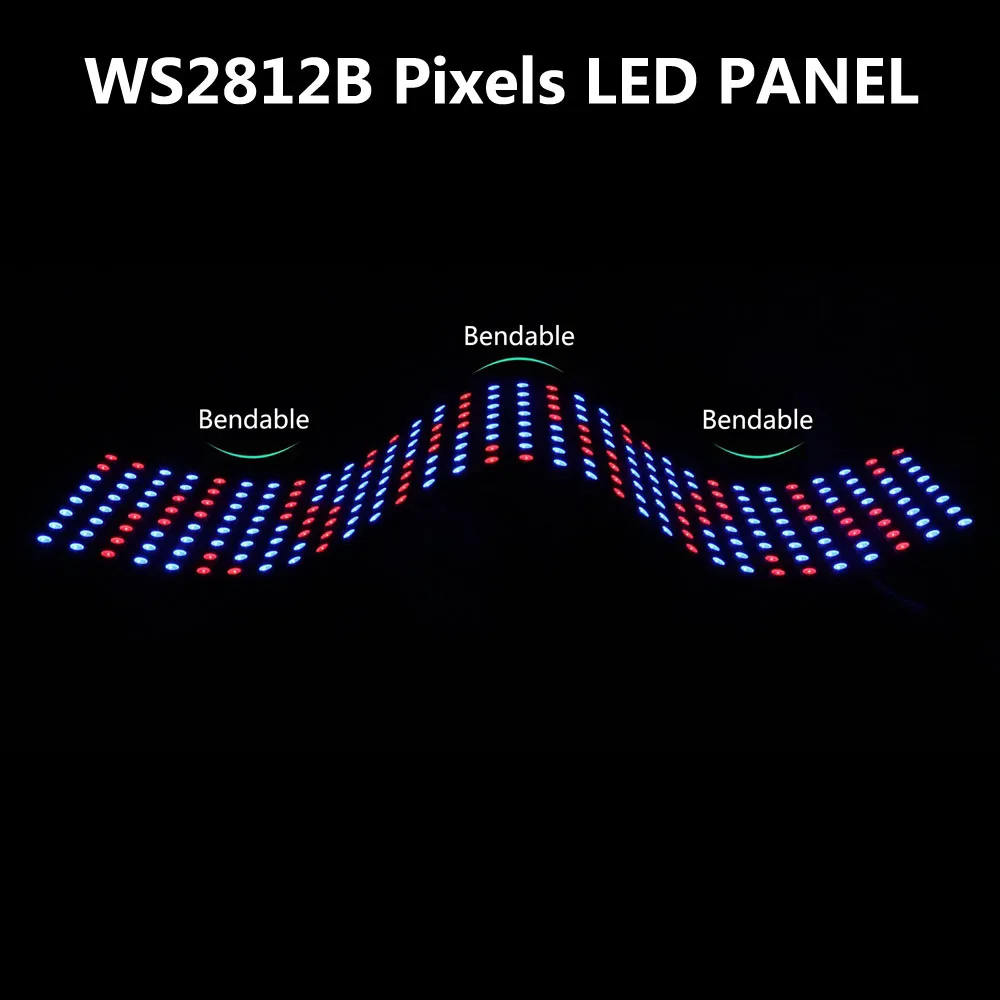 WS2812B RGB LED Digital Flexible Individually Addressable Panel Light WS2812 8x8 16x16 8x32 Module Matrix Screen DC5V - Image 4