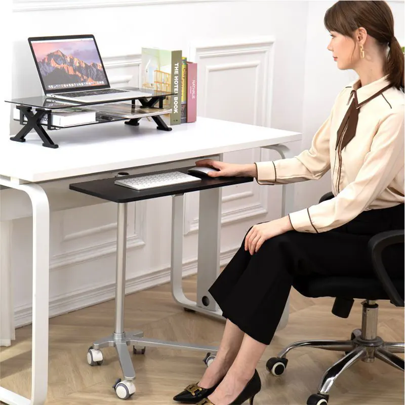 Freely Movable Keyboard Tray, Laptop Stand, Height Adjustable, Silent Pulley Movable Table, Mouse Pad, for Home and Office - Image 3