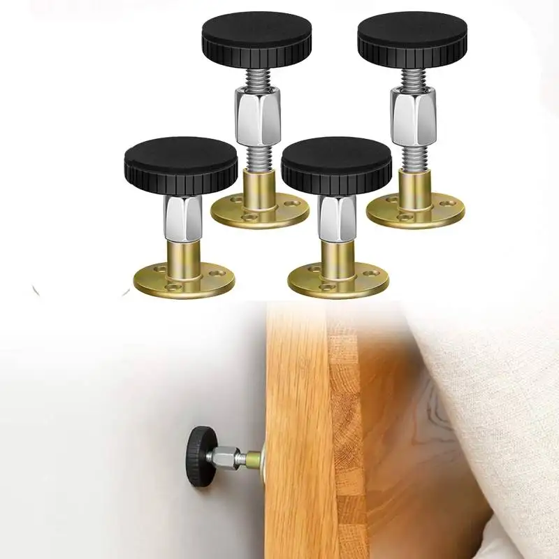 2pcs Bed Frame Adjustable Threaded Headboard Stoppers Bedside Headboards Prevent Loosening Anti-Shake Fixer for Cabinets Sofas
