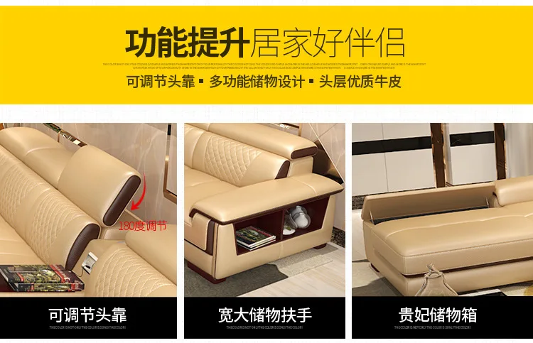 Living Room Sofa set furniture real genuine cow leather sofa recliner speaker bluetooth puff asiento muebles de sala canape cama - Image 6
