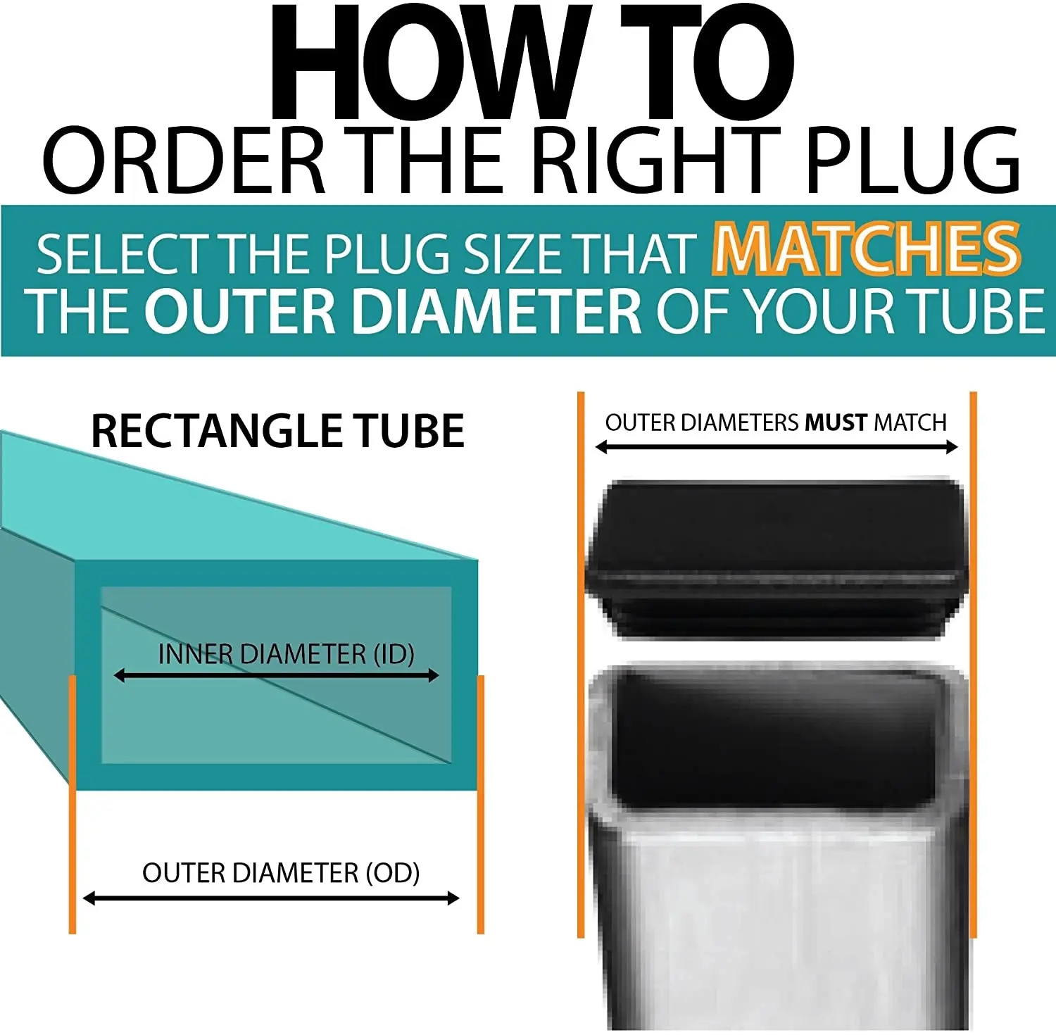 12Pcs Rectangle Chair End Caps Tubing Plug Cap for Furniture Glide Prevention Plastic Post End Insert Chair/Desk Tube Protector - Image 6