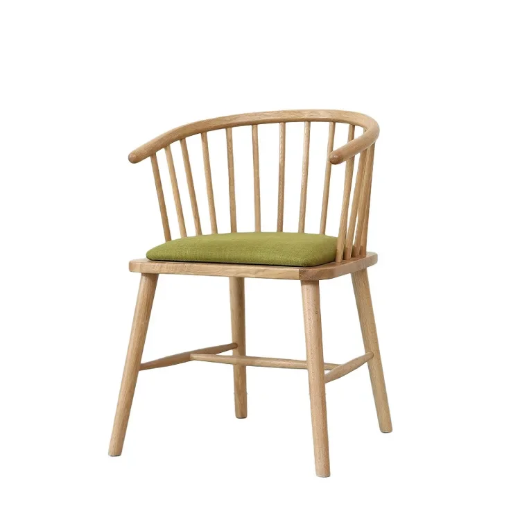 Nordic solid wood Windsor armchair simple hotel chair oak chair leisure princess chairs sales office negotiation chair - Image 4
