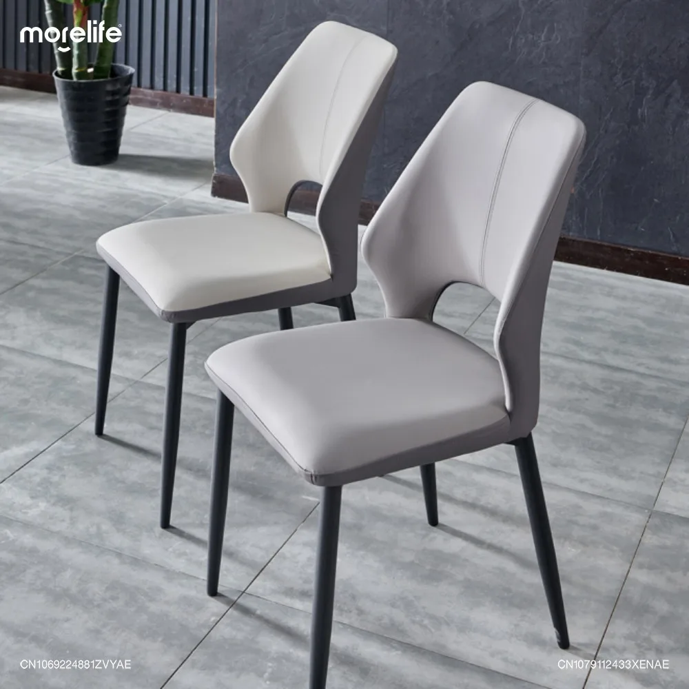 Italian Restaurant Faux Leather Dining Chair Light Luxury Nordic Hotel Designer Model Creative Minimalism Armchair Furniture K01 - Image 6