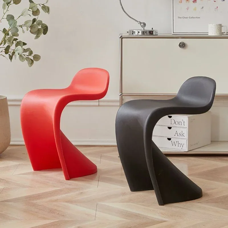 Portable Dining Chairs Lightweight Makeup Chair Modern Design Living Room Single Chair Multifunction Stackable Household Chairs - Image 2
