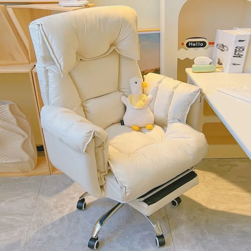 Comfortable Lazy Sofa Chair for Home Use, Reclining Office Computer Chair with Footrest, E-sports Chair for Bedroom Desk