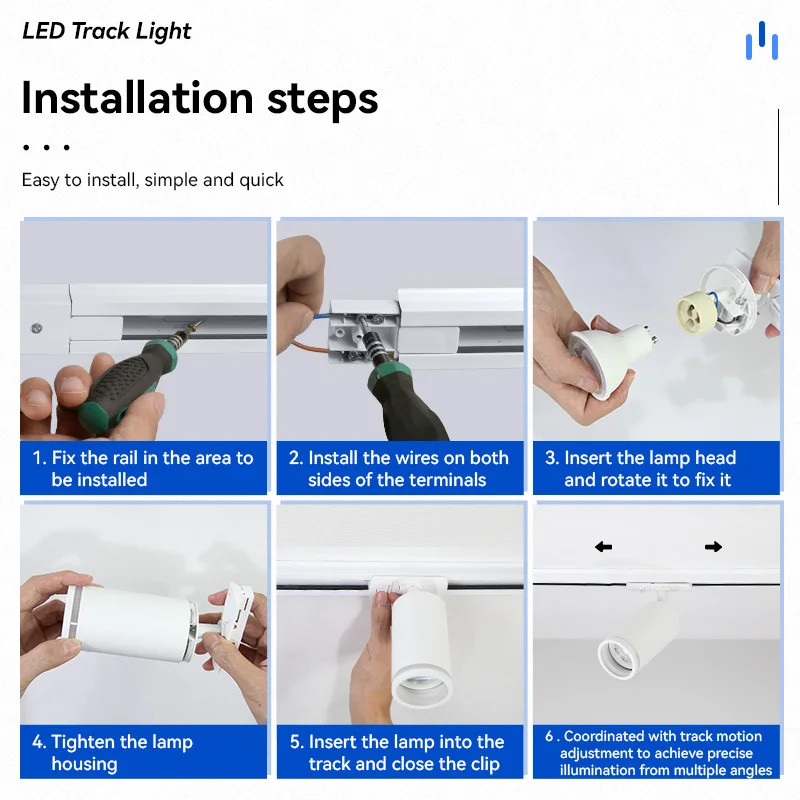 Led Track Light 85-265V COB Ceiling Track Lamp Rail Lighting System Set Rails Spot For Clothing Shop Living Room Store Home - Image 6