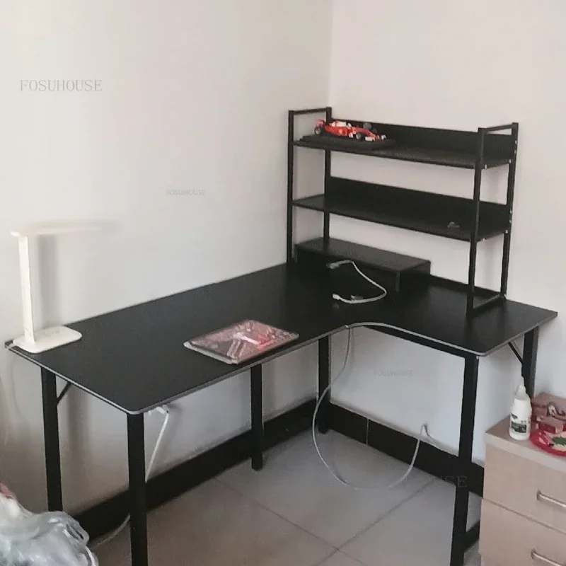 Nordic Corner Computer Desks Home Desktop E-sports Table Double Desk Modern Bedroom Desk Workbench Internet Cafe Gaming Desks - Image 6