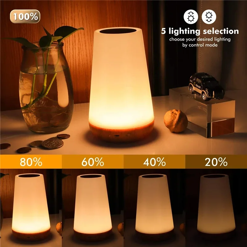 13 RGB Colors LED Night Light for Children Baby Bedroom Decoration Dimmable Touch Lamp Portable Rechargeable Bedside Table Lamp - Image 2