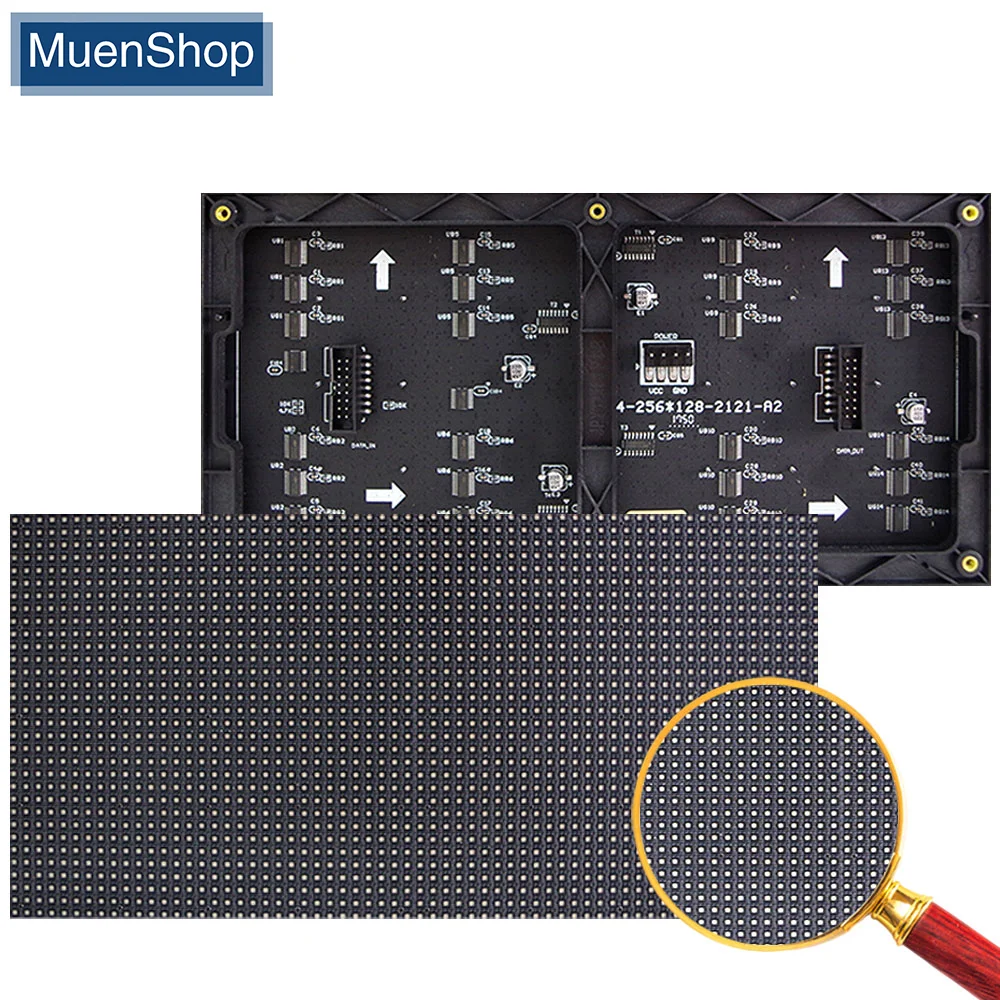 Free shipping P4 Indoor LED Display Module 256x128m 64x32 dots 16Scan SMD RGB Full color LED display panel module