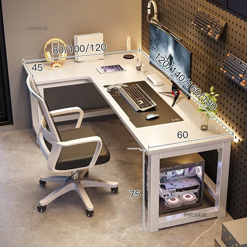 Nordic Corner Computer Desks For Office Furniture Desktop Home Gaming Desk Double Bedroom Workbench Small Apartment Gaming Table - Image 2