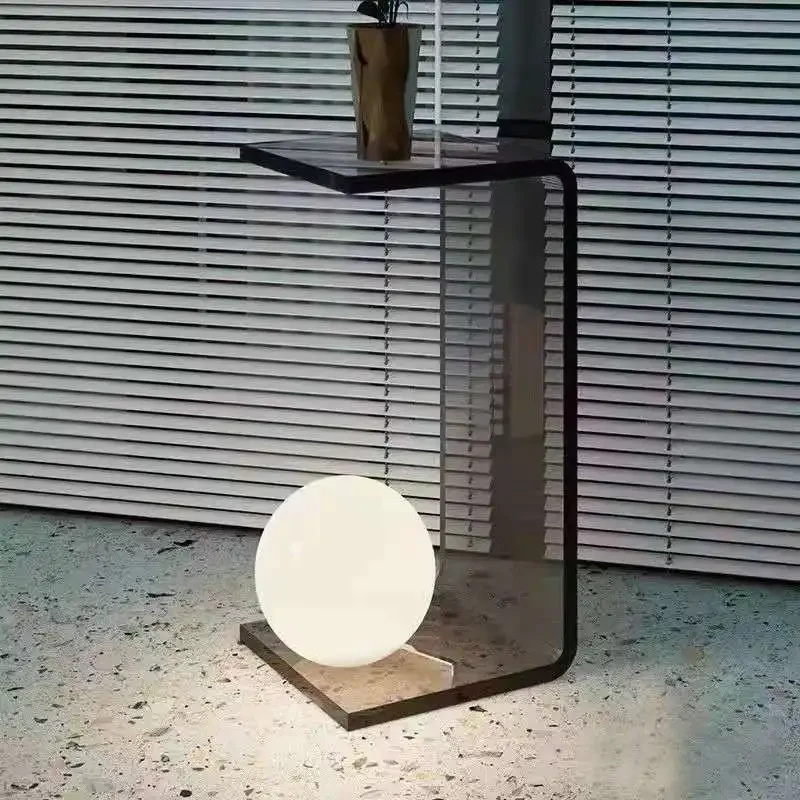 Nordic Clear Acrylic C-Shaped Coffee Table for Living Room Sofa Side End Table Modern Nordic Transparent Acrylic Bay Window - Image 4
