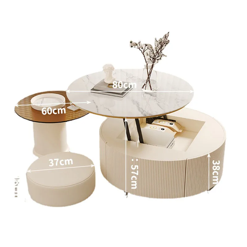 Modern Nightstands Coffee Table Round Accent Folding Center Desk Table Dressing Luxury Juegos De Comedor Replica Furniture - Image 6