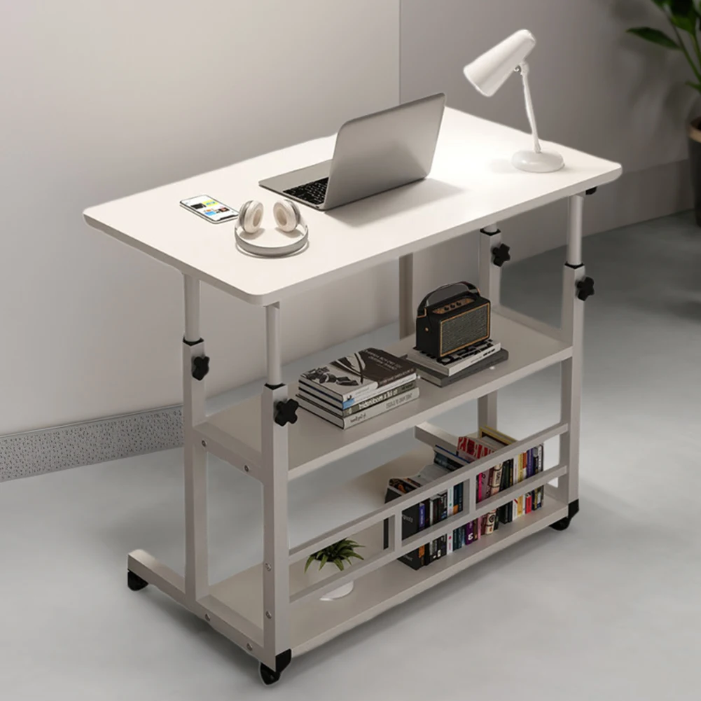Adjustable Bedside Laptop Desk Multi-Layer Storage Height Adjustable Bedside Table Height Adjustable Laptop Desk for Home Office - Image 5
