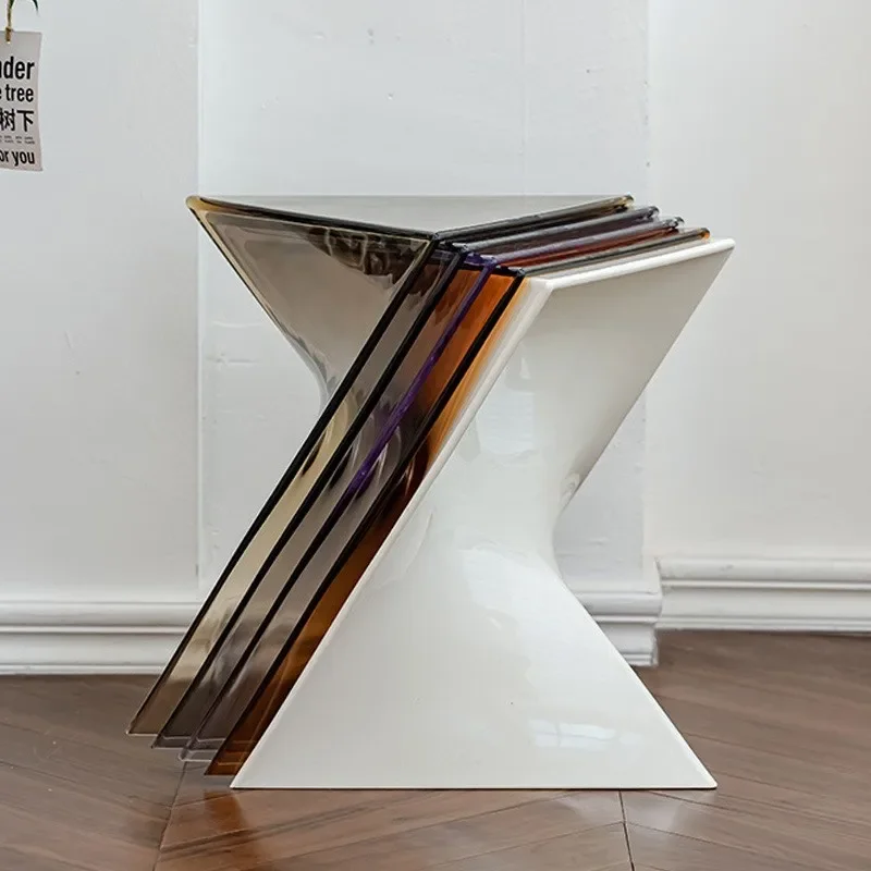 Acrylic Living Room Transparent Geometric Coffee Table Small Unit Minimalist Bedside Table Designer Lightning Corner Table - Image 4