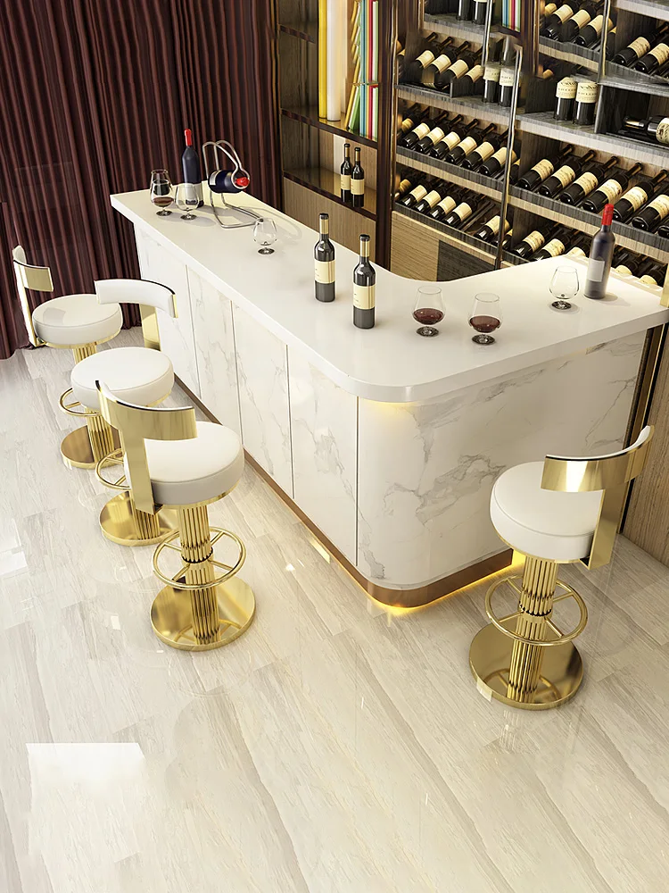 Bar Stools Height Adjustable Swivel Bar Chair Stainess Steel Kitchen Counter Golder Stools Dining Desk High Chairs - Image 5