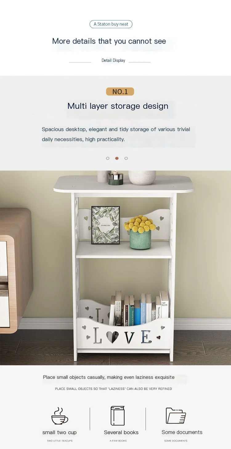 Bedside Table Bedroom Bedside Table Simple Modern Household Ins Wind Nightstands Bedroom Storage Bedside Rack Bedroom Furniture - Image 5