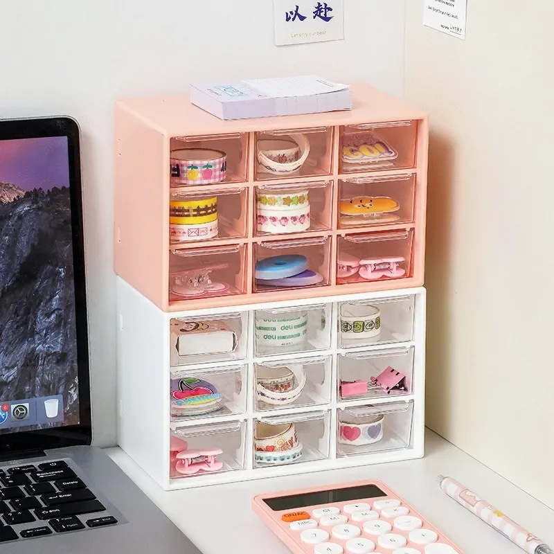 Jewelry Storage Box Mini Debris Cabinets Lattice Portable Amall Drawer Sorting Grid Desktop Office Supplies Color Randomly 1pcs - Image 3