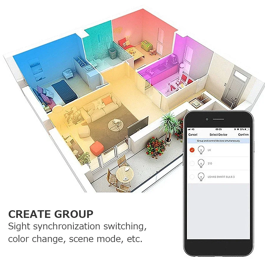 220V Tuya Smart GU10 LED Light Bulbs Wi-Fi/Bluetooth Smart Life App Dimmable RGB Spotlight for Living Room Ceiling Decor - Image 5