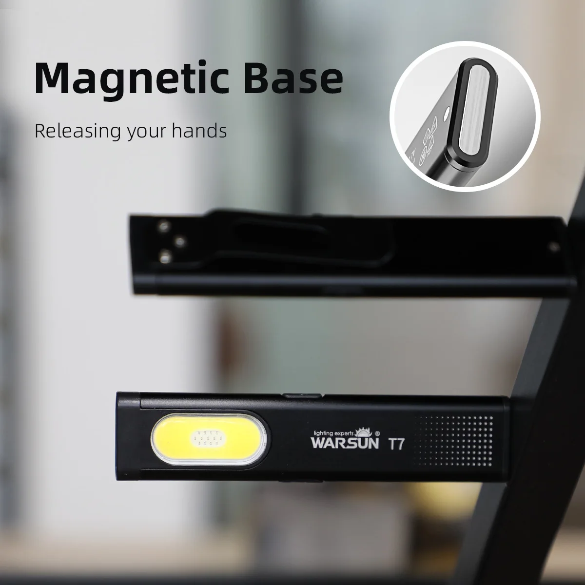 Warsun LED Keychain Flashlight USB-C Rechargeable 800Lm Portable Mini Torch Light Pocket Lantern Flood Work Light With Magnet - Image 2